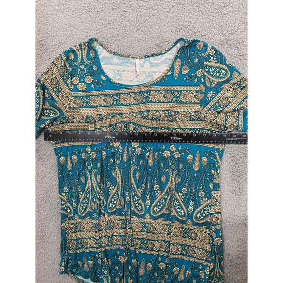 Women's Longyuan Billowy Shortsleeve Blouse Size XL Paisley-like design - Picture 10 of 13